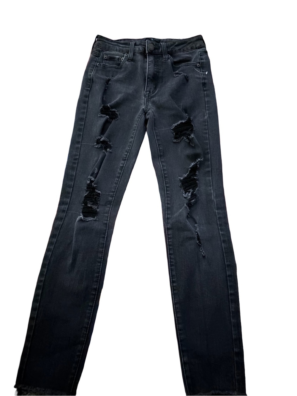 Aero High Rise Black Distressed Women’s Jeans